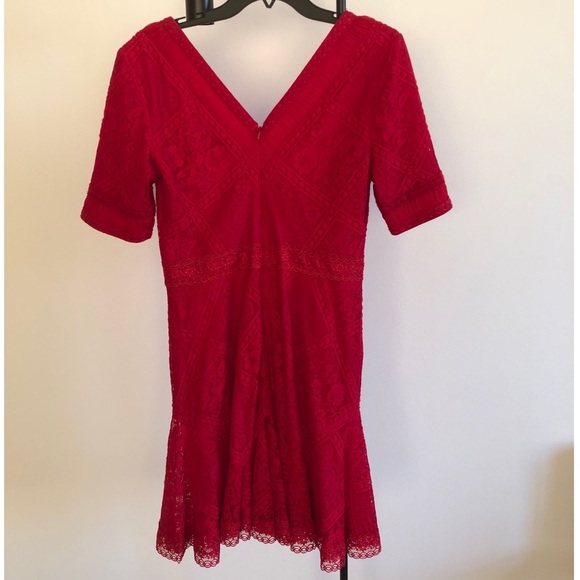 TADASHI SHOJI red  stylish midi cocktail dress - Picture 2 of 6